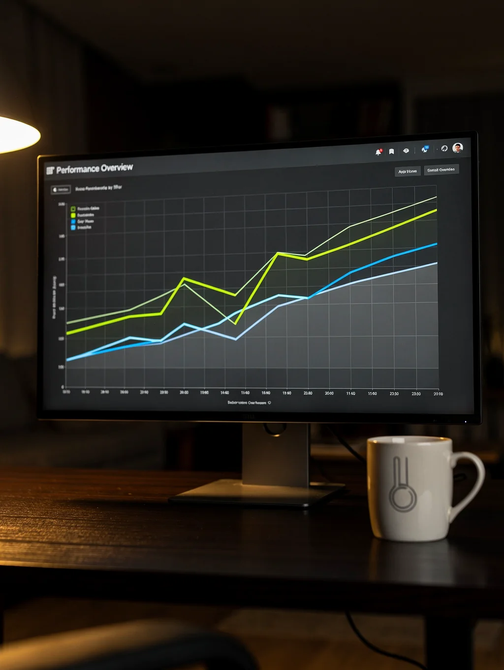 Groei grafieken en digitale marketing analyse